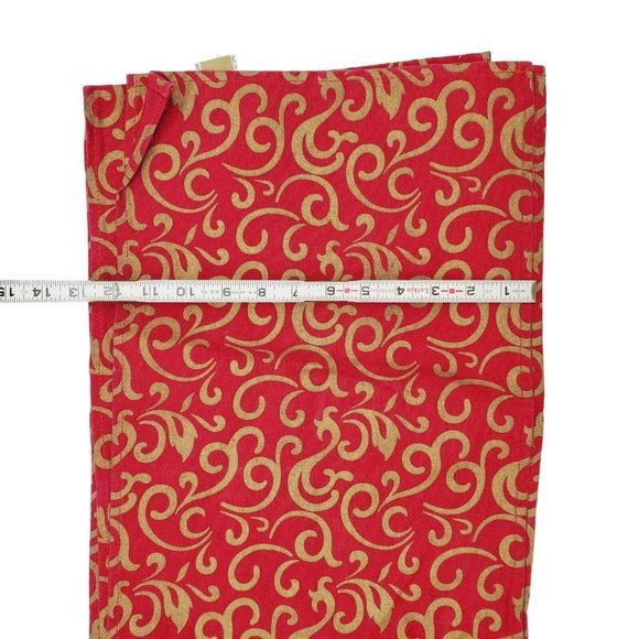 Set 8 Red Gold Damask Placemat Tablewear Marsha Blanke Holiday Canvas Fabric 18" - Picture 8 of 8